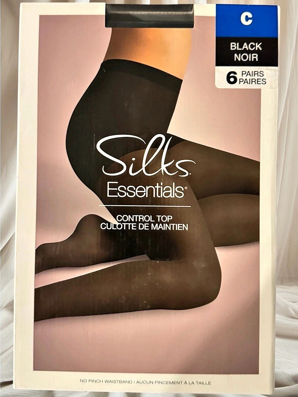 Silks Essentials Control Top Pantyhose Black 6-Pack| Size C